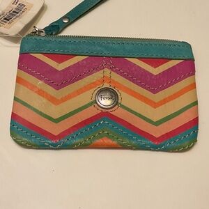 VTG Fossil Chevron Pattern Small Coin Purse NWT
